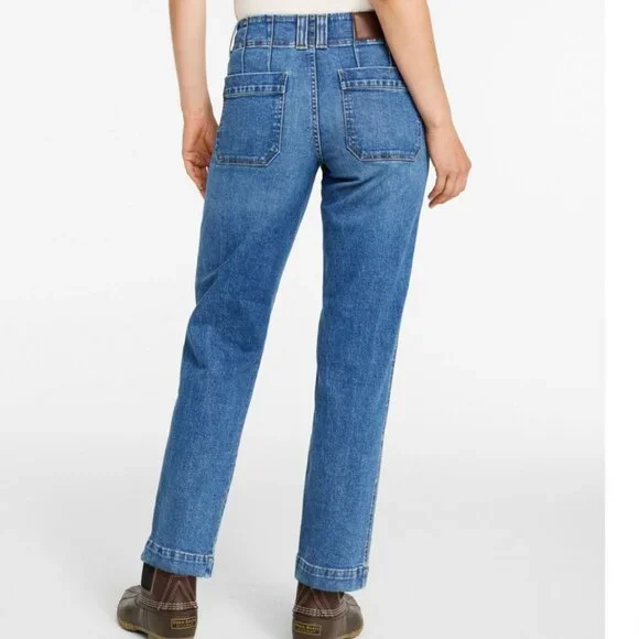 L.L. Bean 1912 Field Denim Pants Womens 8P Utility Ankle Mid Rise NWT Heritage - Picture 2 of 8